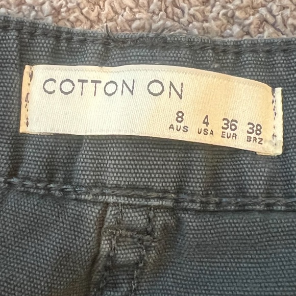 WOMENS COTTON ON CARGO DENIM TROUSERS, SIZE US 4, DARK GRAY - Picture 9 of 9